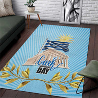 Greece Independence Day Area Rug 25th March Vergina Sun