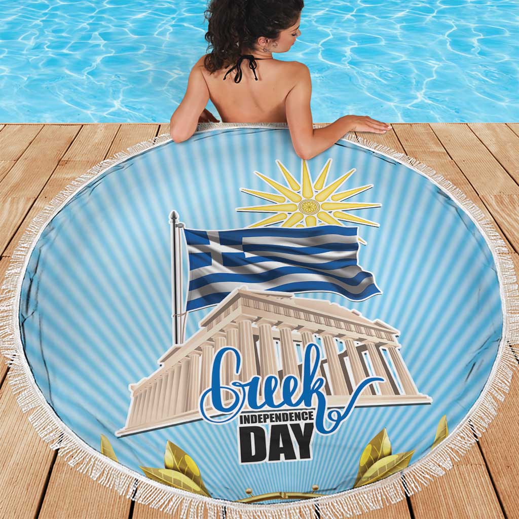 Greece Independence Day Beach Blanket 25th March Vergina Sun