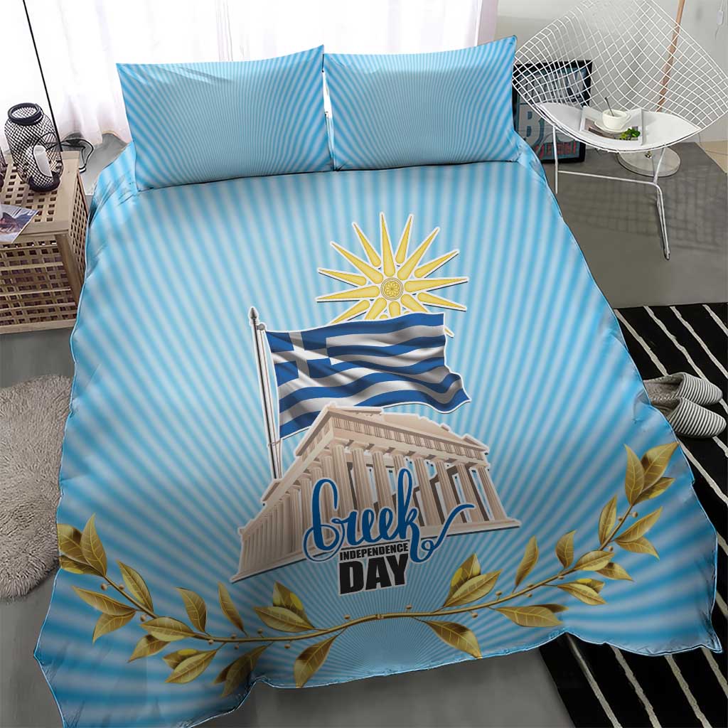 Greece Independence Day Bedding Set 25th March Vergina Sun