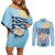 Greece Independence Day Couples Matching Off Shoulder Short Dress and Long Sleeve Button Shirt 25th March Vergina Sun