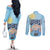 Greece Independence Day Couples Matching Off The Shoulder Long Sleeve Dress and Long Sleeve Button Shirt 25th March Vergina Sun