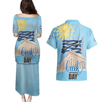 Greece Independence Day Couples Matching Puletasi and Hawaiian Shirt 25th March Vergina Sun