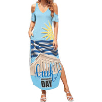 Greece Independence Day Family Matching Summer Maxi Dress and Hawaiian Shirt 25th March Vergina Sun