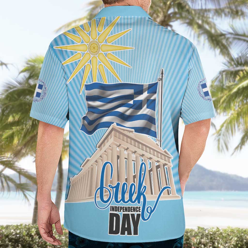Greece Independence Day Hawaiian Shirt 25th March Vergina Sun