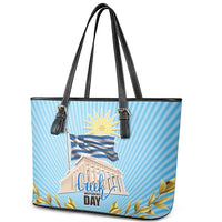 Greece Independence Day Leather Tote Bag 25th March Vergina Sun