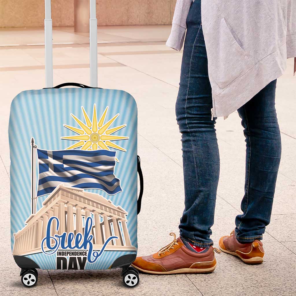 Greece Independence Day Luggage Cover 25th March Vergina Sun