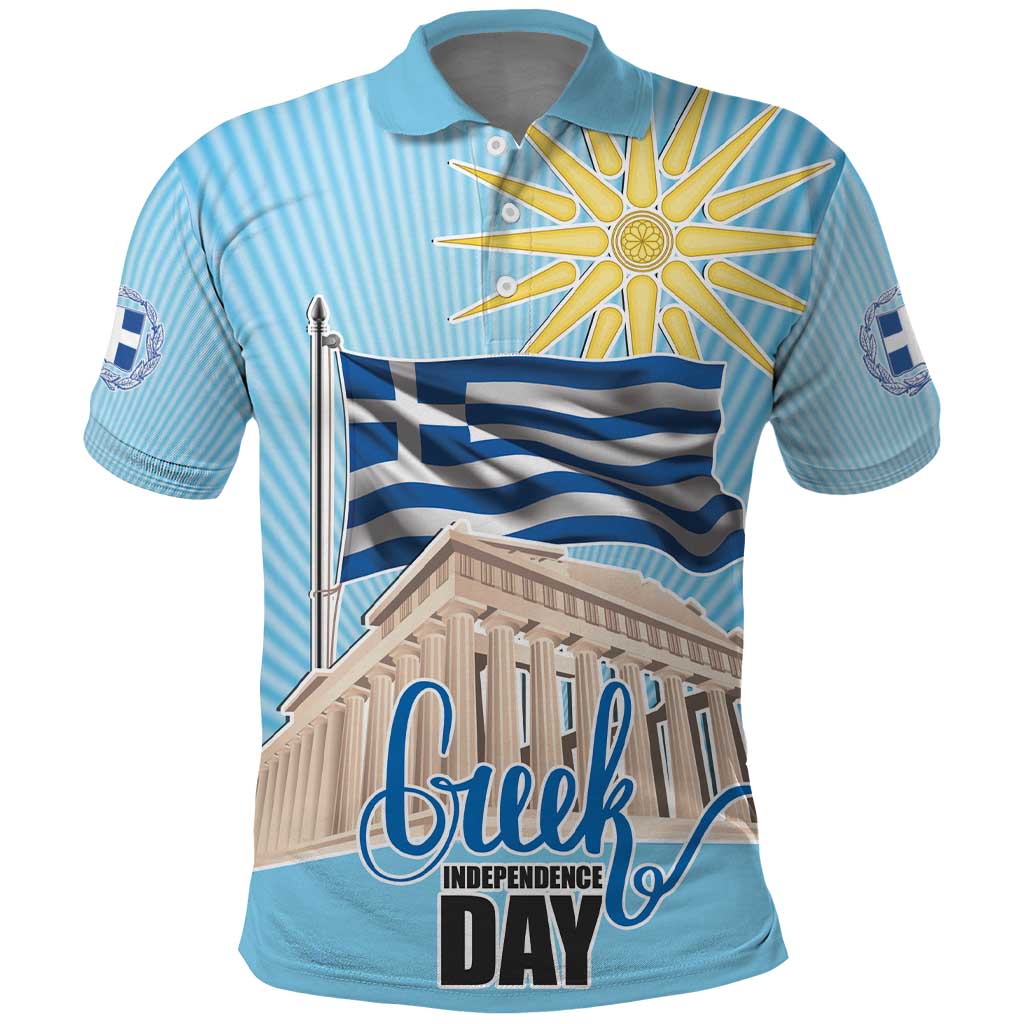 Greece Independence Day Polo Shirt 25th March Vergina Sun