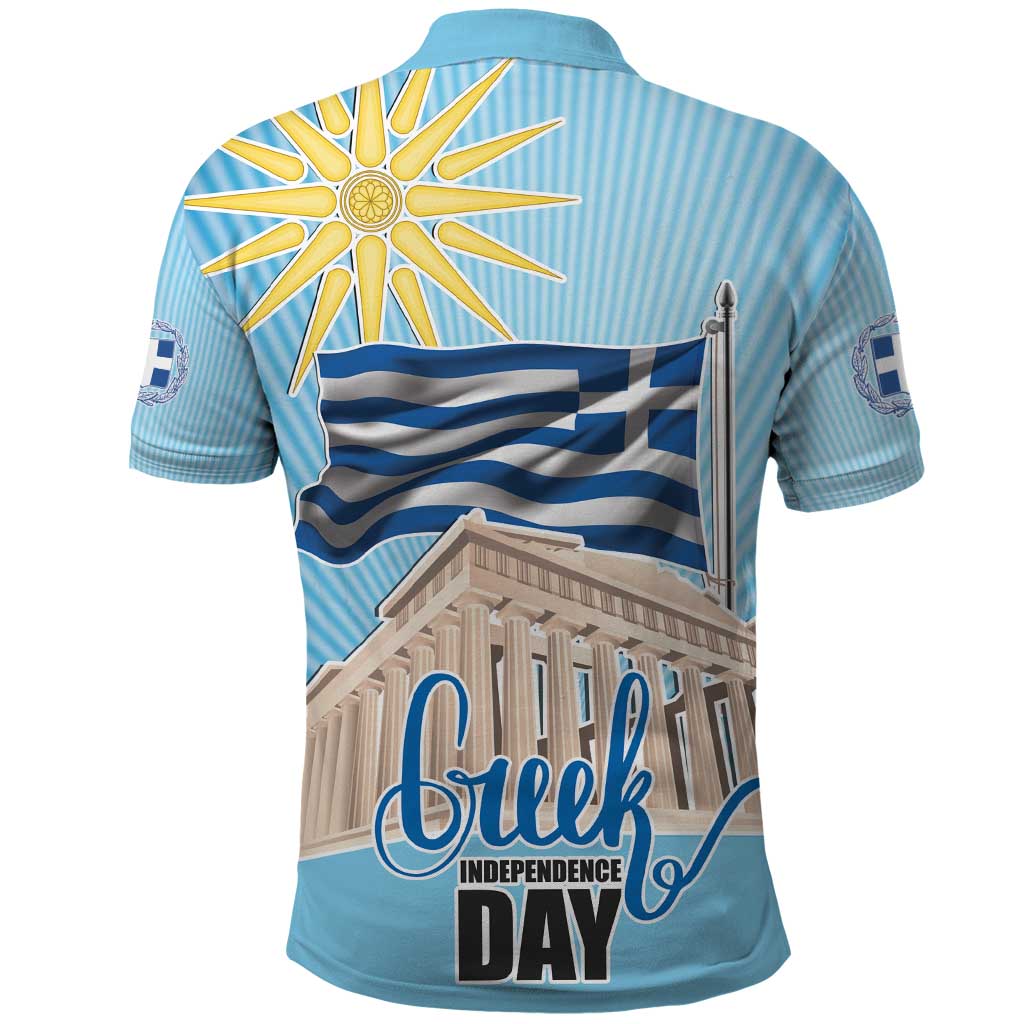 Greece Independence Day Polo Shirt 25th March Vergina Sun