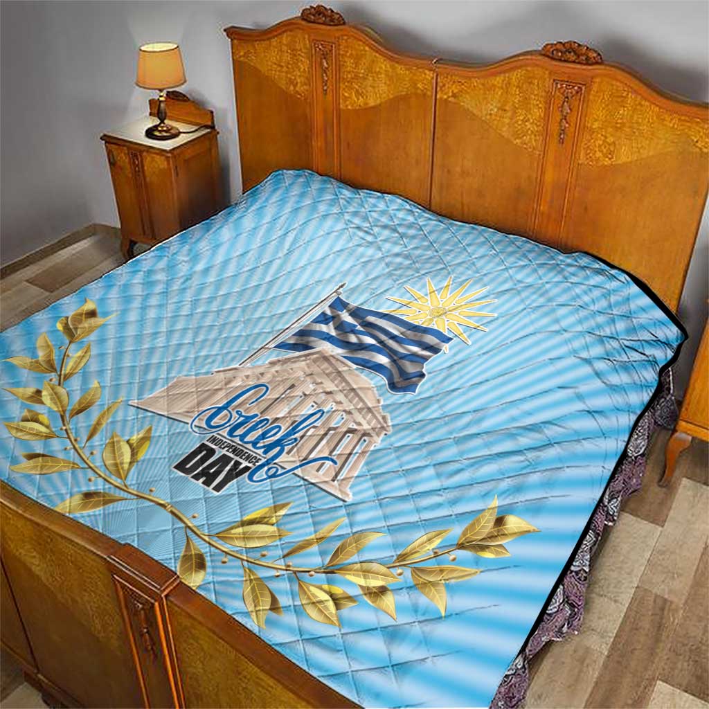Greece Independence Day Quilt 25th March Vergina Sun