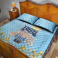 Greece Independence Day Quilt Bed Set 25th March Vergina Sun