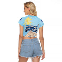 Greece Independence Day Raglan Cropped T Shirt 25th March Vergina Sun