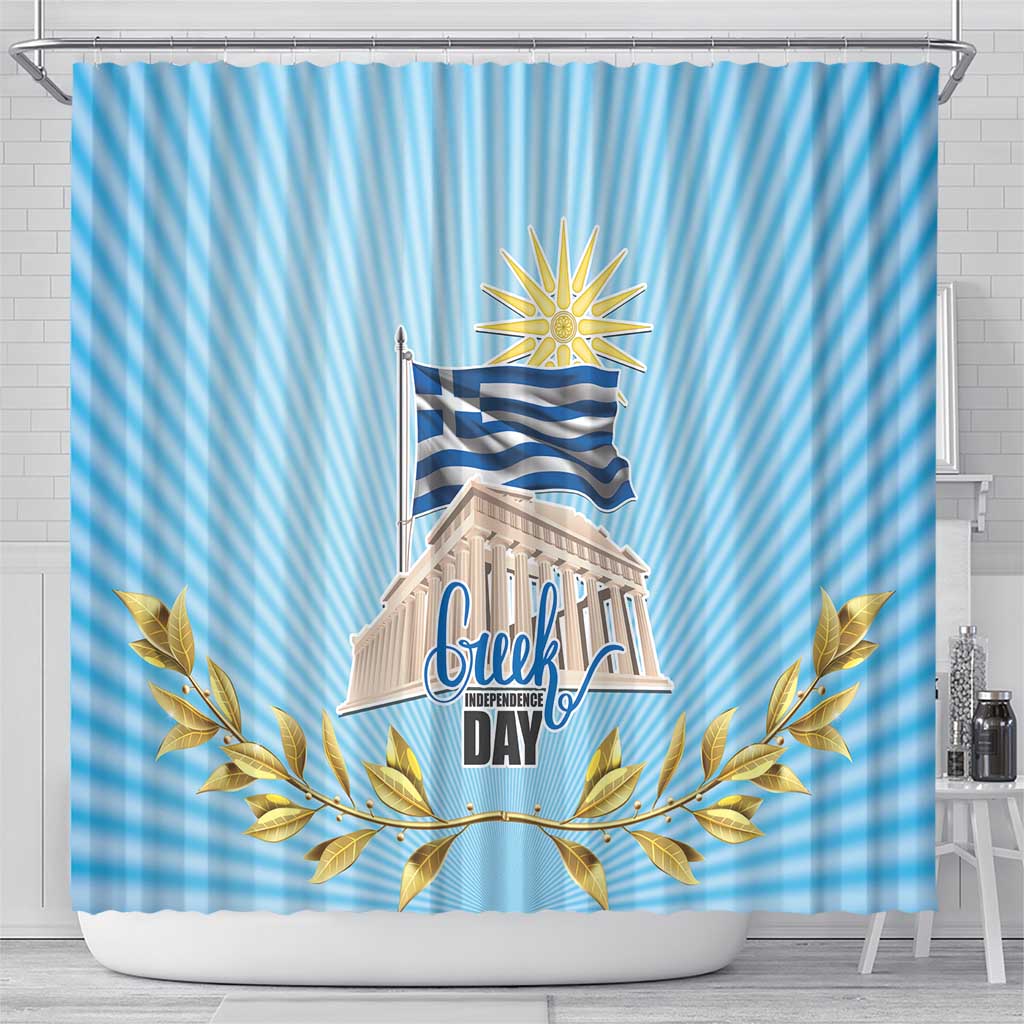 Greece Independence Day Shower Curtain 25th March Vergina Sun