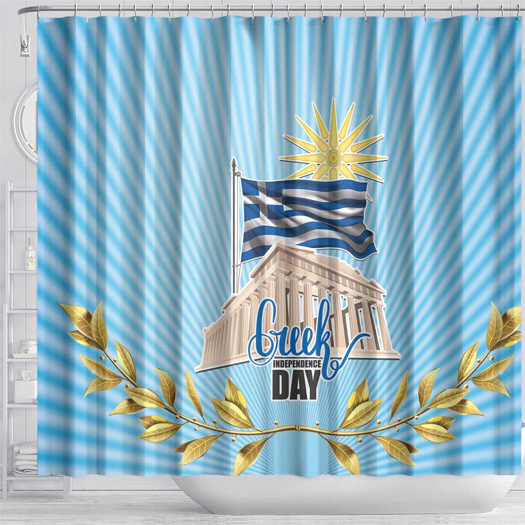Greece Independence Day Shower Curtain 25th March Vergina Sun