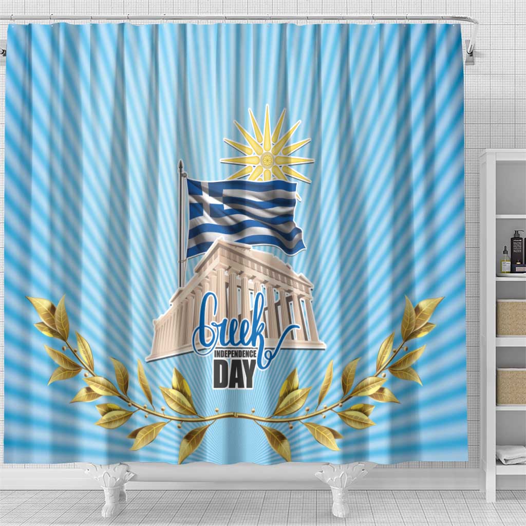 Greece Independence Day Shower Curtain 25th March Vergina Sun