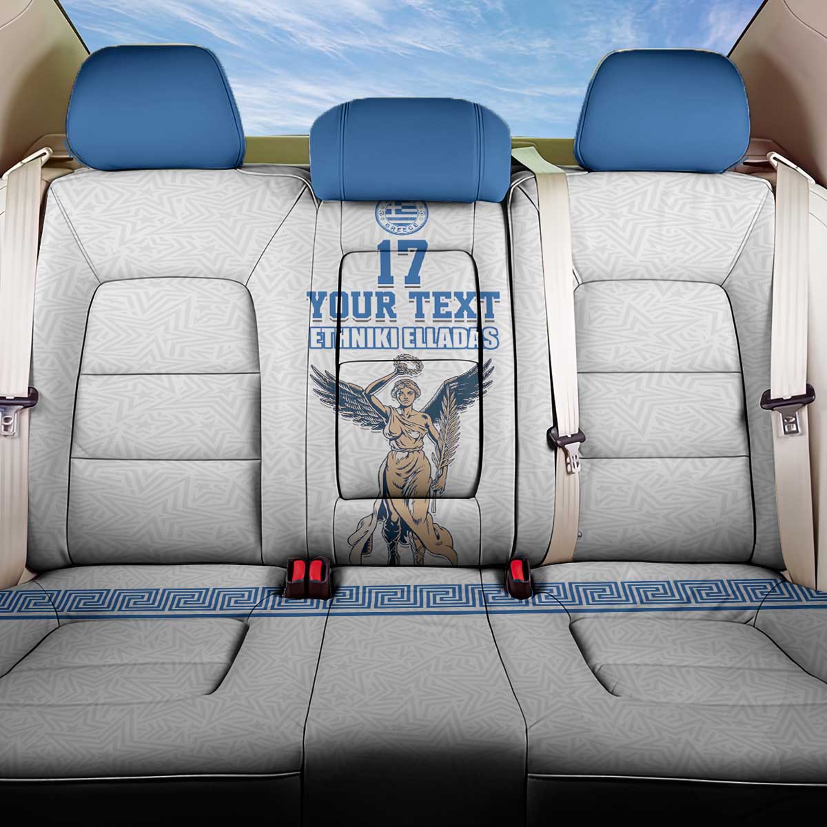 Custom Greece Football Champions Back Car Seat Cover Nike Goddess of Victory