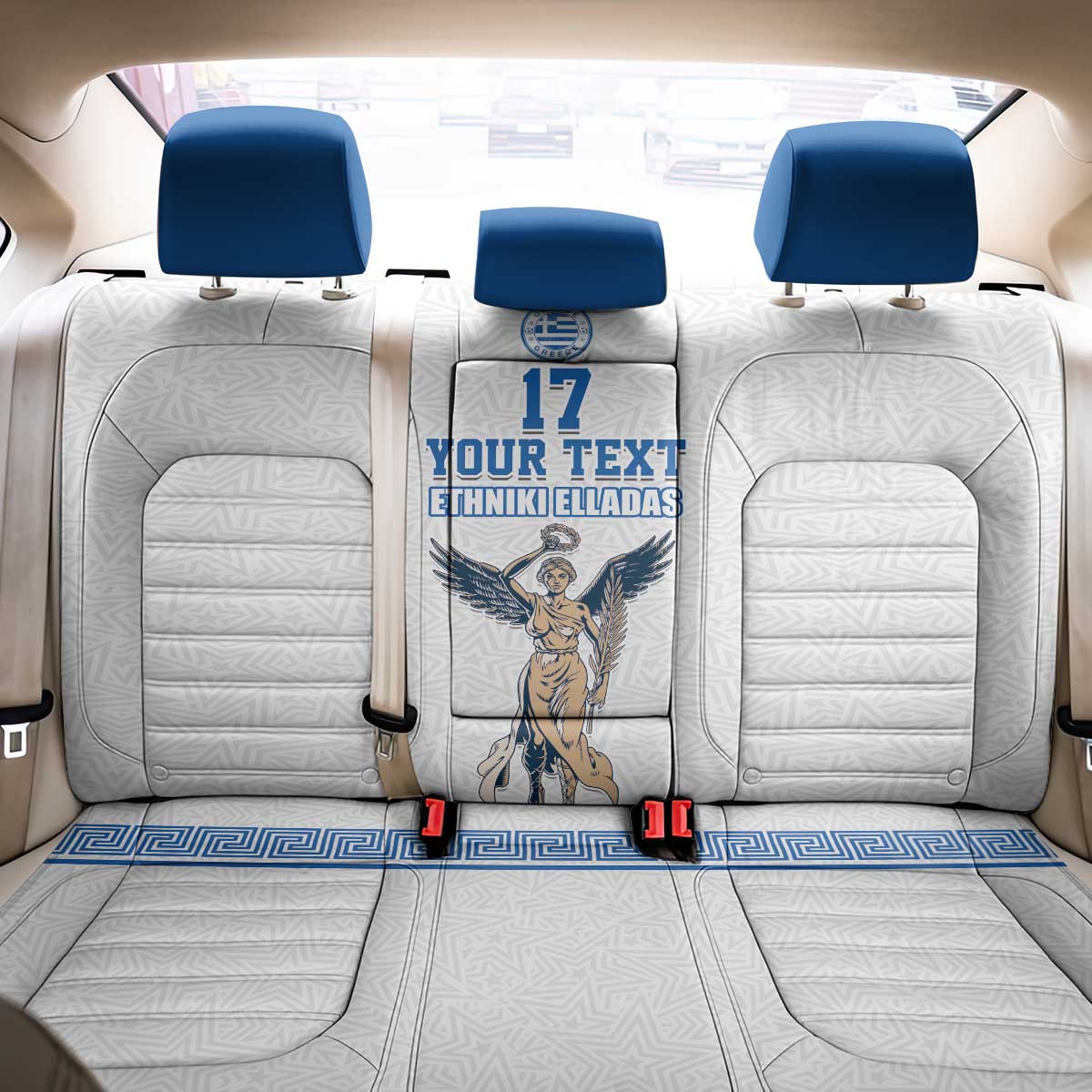 Custom Greece Football Champions Back Car Seat Cover Nike Goddess of Victory
