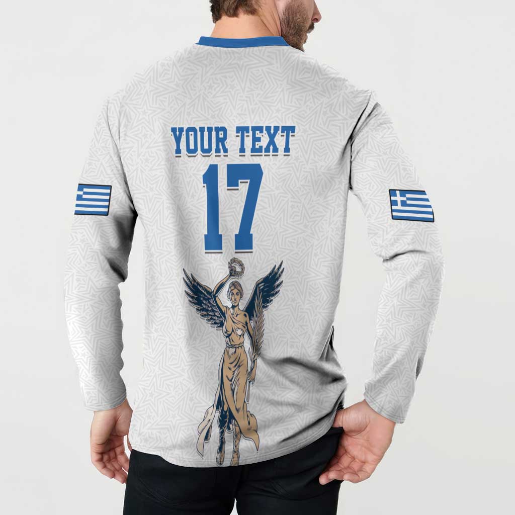 Custom Greece Football Champions Button Sweatshirt Nike Goddess of Victory