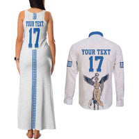 Custom Greece Football Champions Couples Matching Tank Maxi Dress and Long Sleeve Button Shirt Nike Goddess of Victory