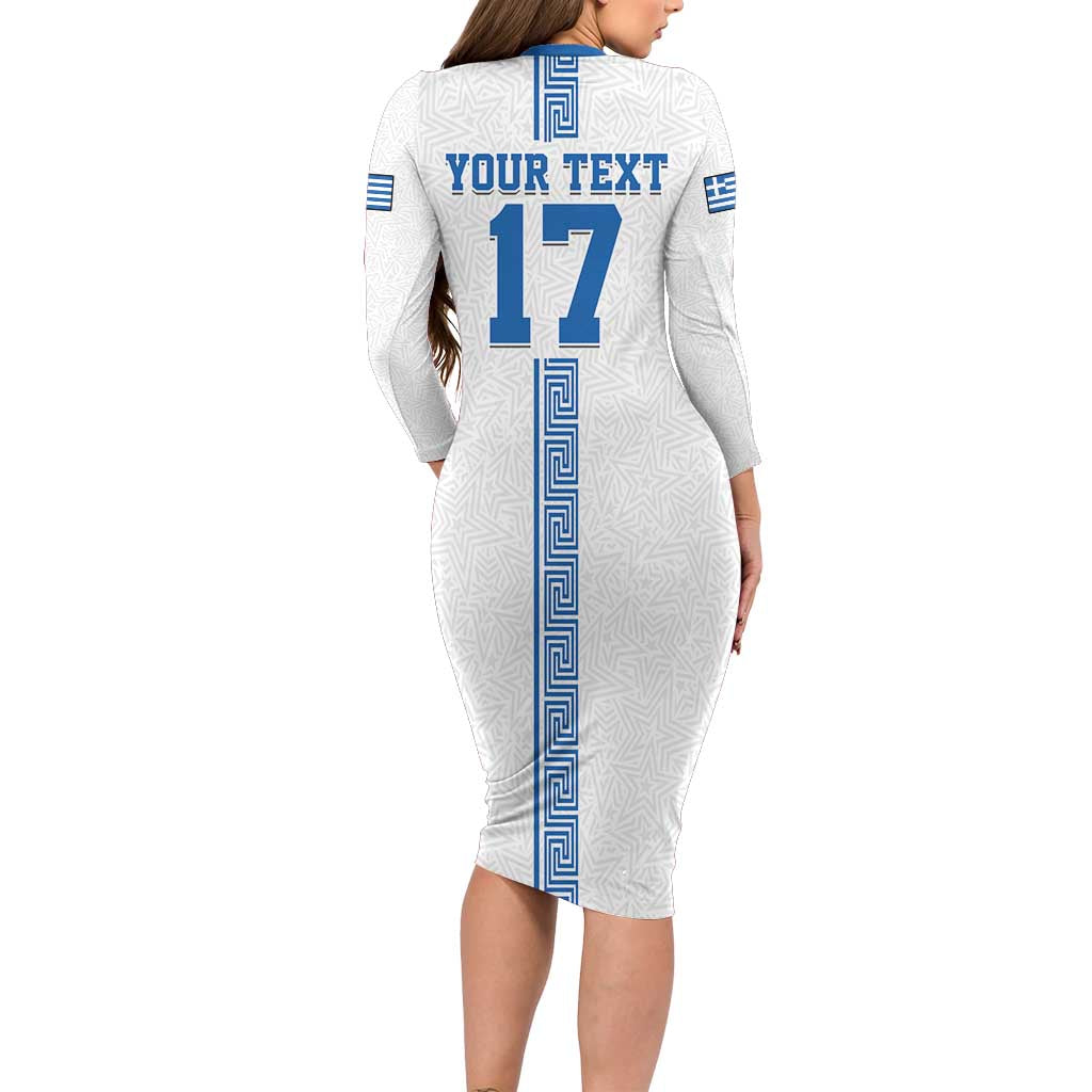 Custom Greece Football Champions Family Matching Long Sleeve Bodycon Dress and Hawaiian Shirt Nike Goddess of Victory