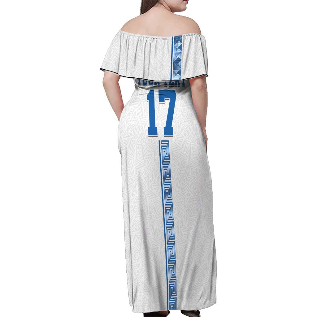 Custom Greece Football Champions Family Matching Off Shoulder Maxi Dress and Hawaiian Shirt Nike Goddess of Victory