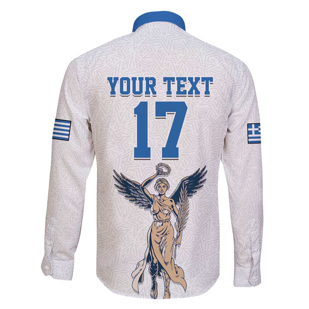 Custom Greece Football Champions Family Matching Off Shoulder Short Dress and Hawaiian Shirt Nike Goddess of Victory