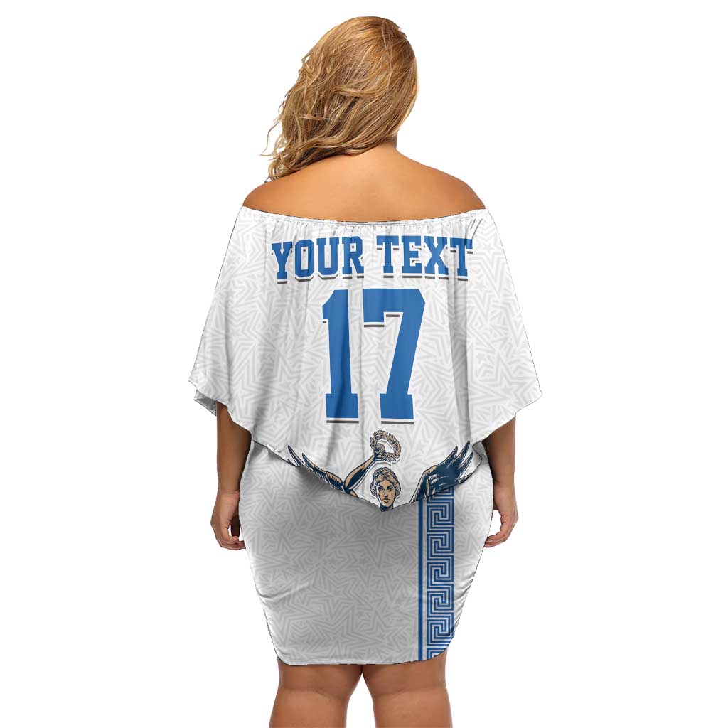 Custom Greece Football Champions Family Matching Off Shoulder Short Dress and Hawaiian Shirt Nike Goddess of Victory