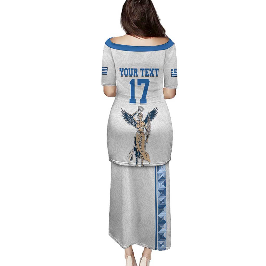 Custom Greece Football Champions Family Matching Puletasi and Hawaiian Shirt Nike Goddess of Victory