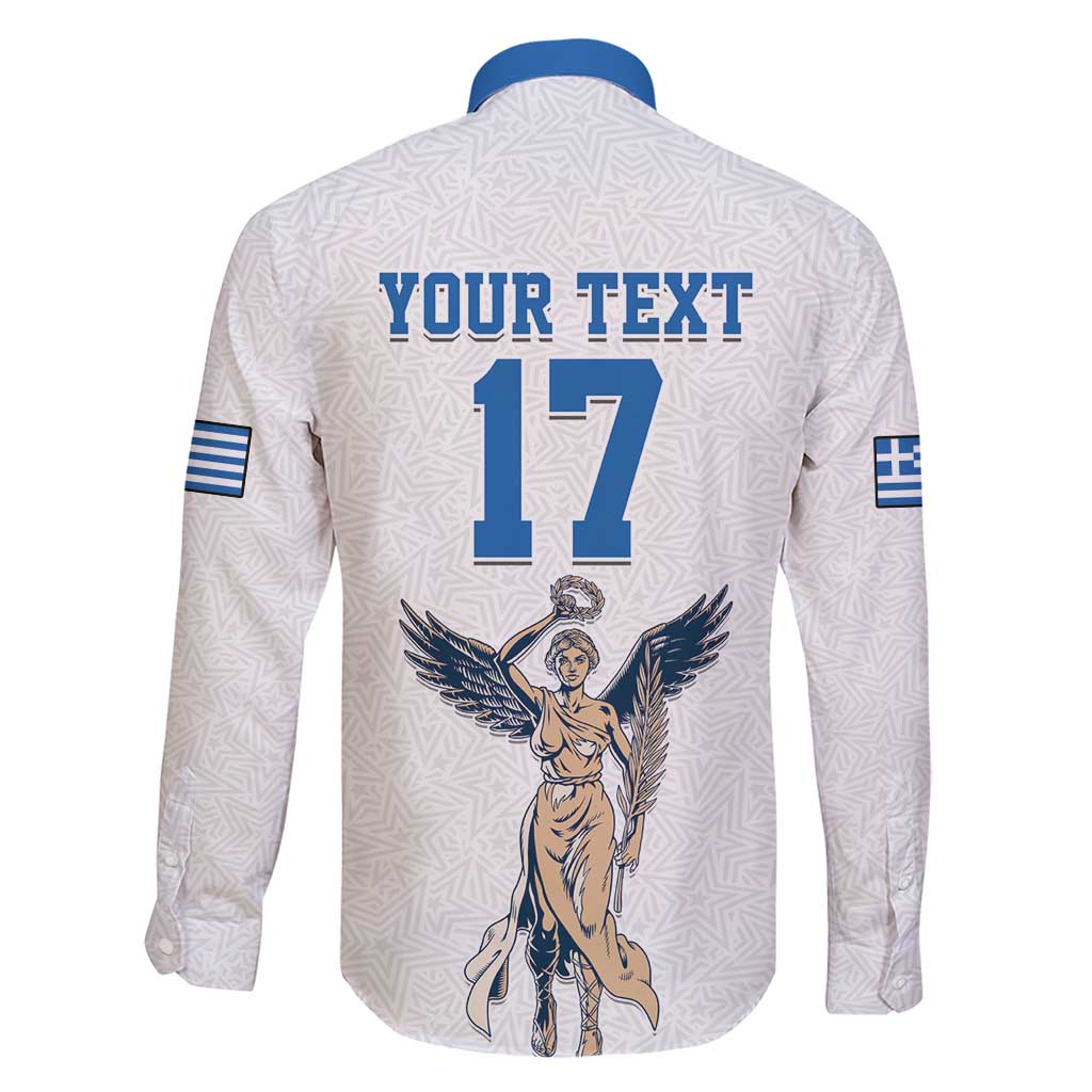 Custom Greece Football Champions Family Matching Short Sleeve Bodycon Dress and Hawaiian Shirt Nike Goddess of Victory