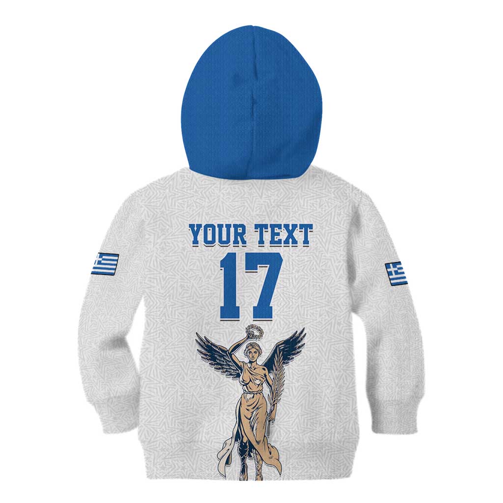 Custom Greece Football Champions Kid Hoodie Nike Goddess of Victory