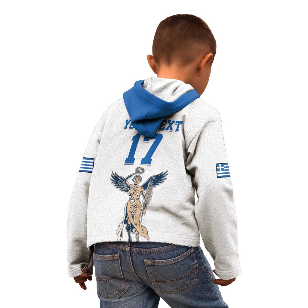 Custom Greece Football Champions Kid Hoodie Nike Goddess of Victory