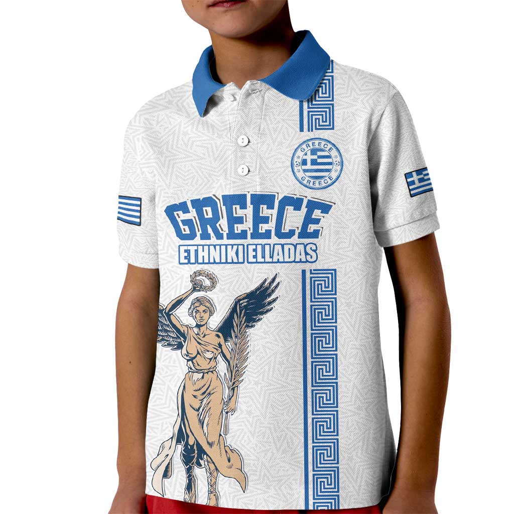 Custom Greece Football Champions Kid Polo Shirt Nike Goddess of Victory