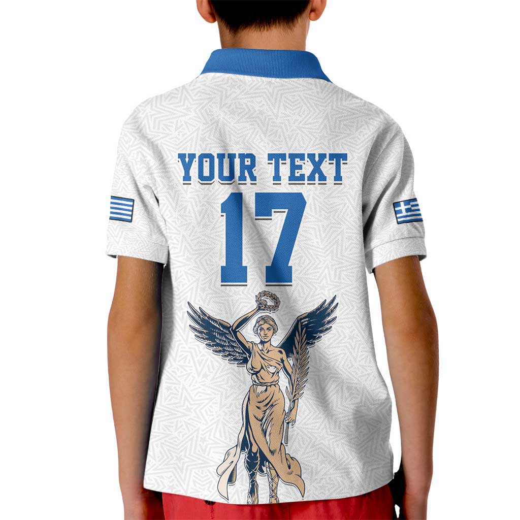 Custom Greece Football Champions Kid Polo Shirt Nike Goddess of Victory