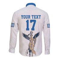Custom Greece Football Champions Long Sleeve Button Shirt Nike Goddess of Victory