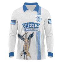 Custom Greece Football Champions Long Sleeve Polo Shirt Nike Goddess of Victory