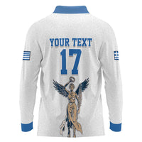 Custom Greece Football Champions Long Sleeve Polo Shirt Nike Goddess of Victory