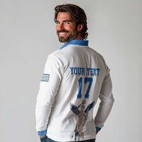 Custom Greece Football Champions Long Sleeve Polo Shirt Nike Goddess of Victory