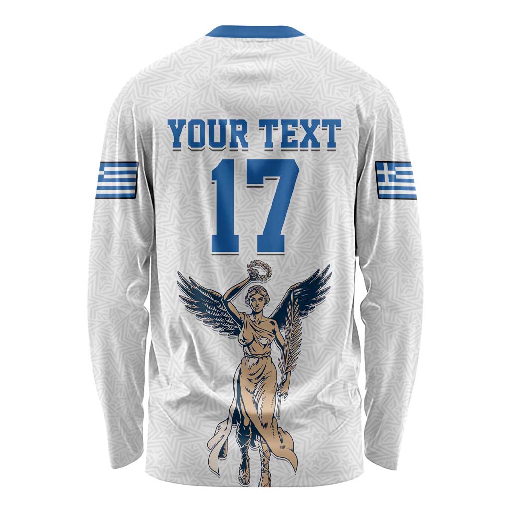Custom Greece Football Champions Long Sleeve Shirt Nike Goddess of Victory