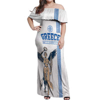 Custom Greece Football Champions Off Shoulder Maxi Dress Nike Goddess of Victory