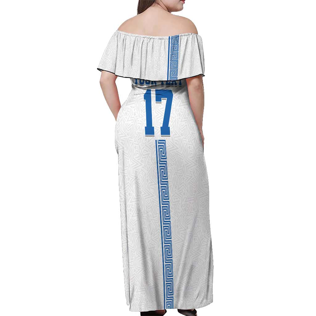 Custom Greece Football Champions Off Shoulder Maxi Dress Nike Goddess of Victory
