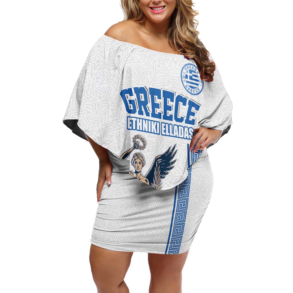 Custom Greece Football Champions Off Shoulder Short Dress Nike Goddess of Victory