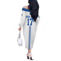 Custom Greece Football Champions Off The Shoulder Long Sleeve Dress Nike Goddess of Victory