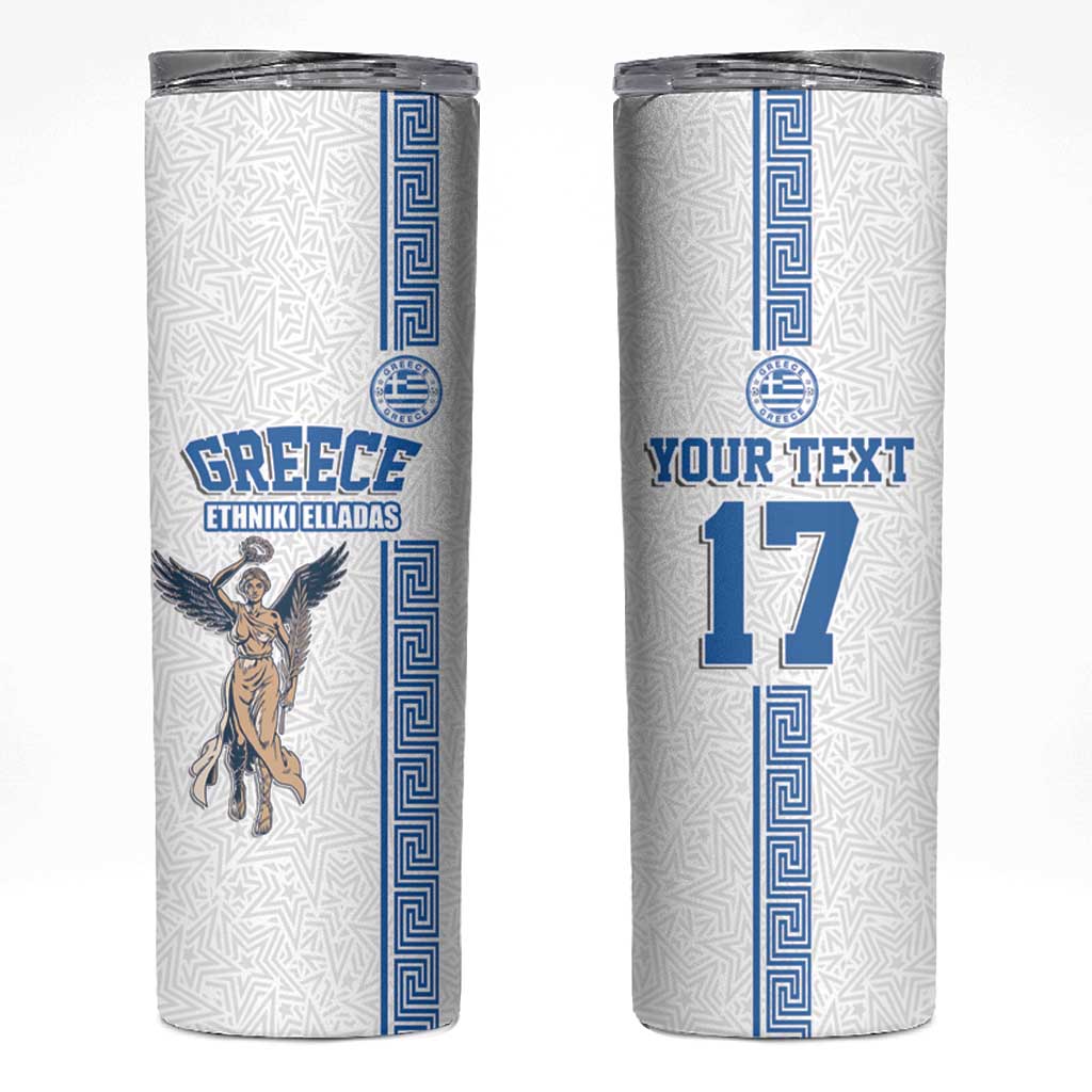Custom Greece Football Champions Skinny Tumbler Nike Goddess of Victory