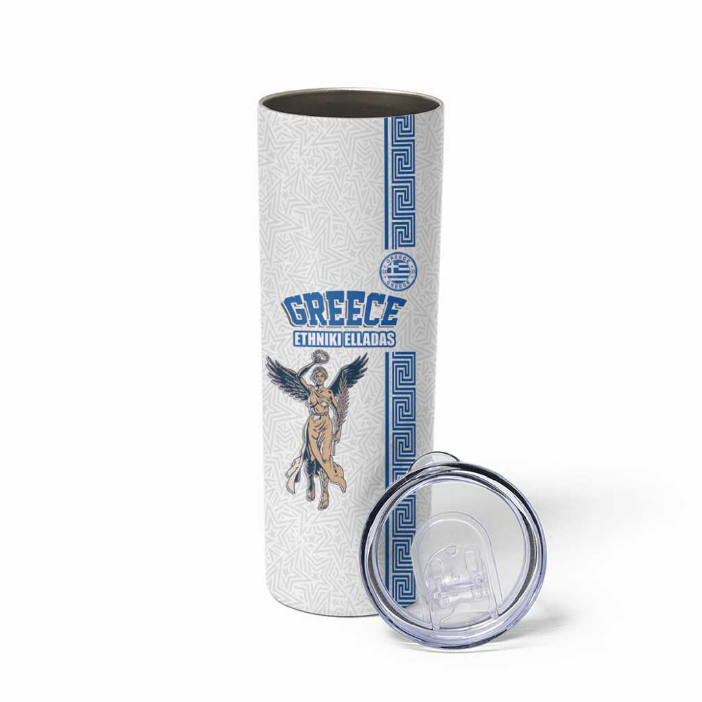 Custom Greece Football Champions Skinny Tumbler Nike Goddess of Victory