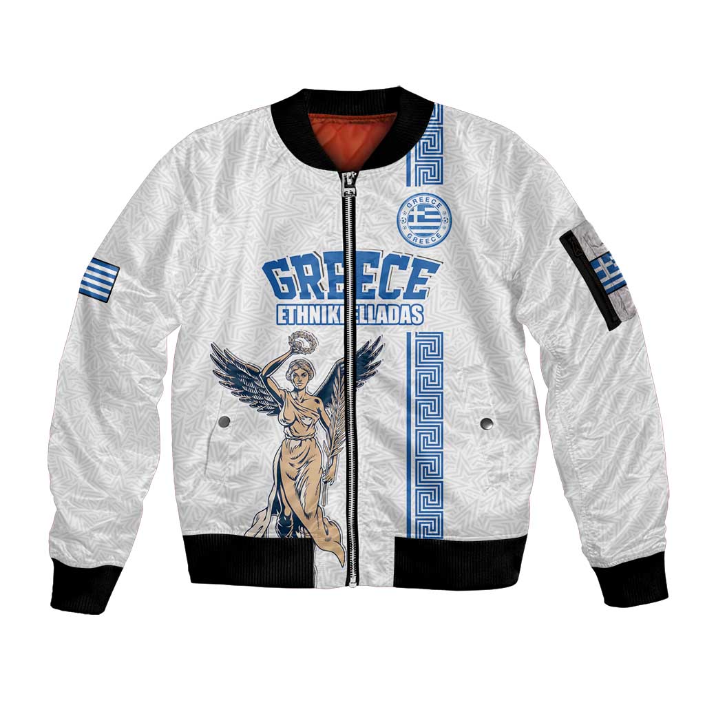 Custom Greece Football Champions Sleeve Zip Bomber Jacket Nike Goddess of Victory