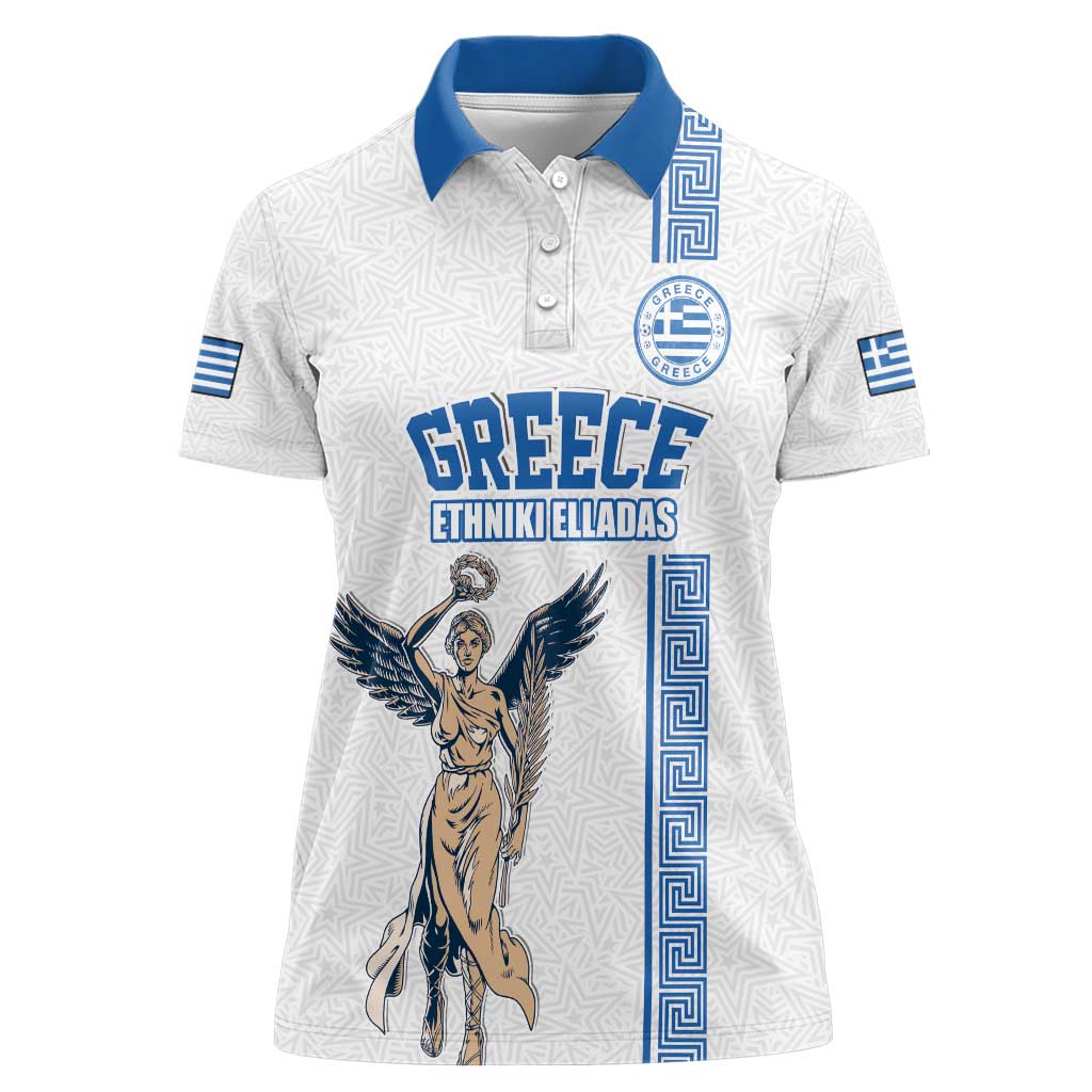 Custom Greece Football Champions Women Polo Shirt Nike Goddess of Victory