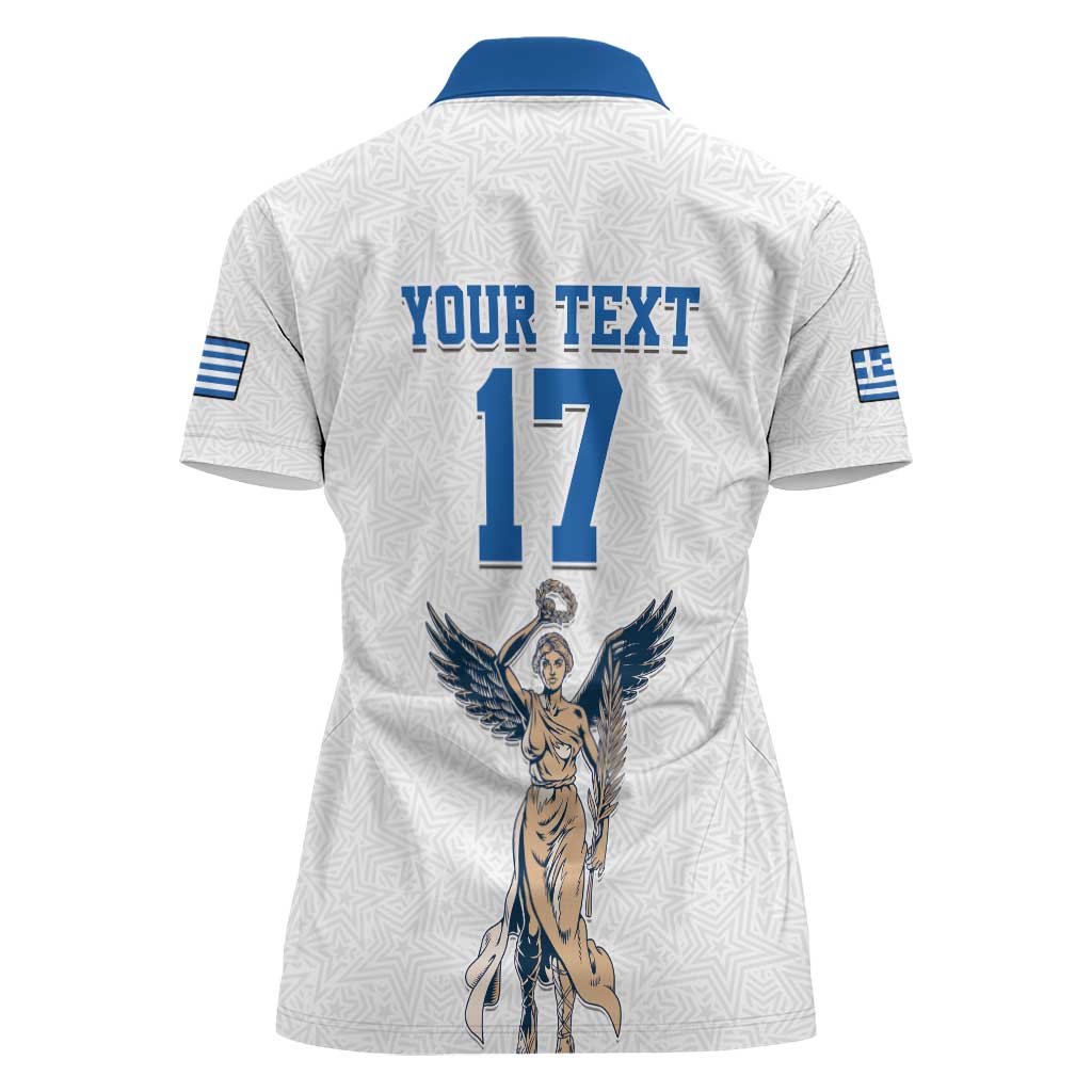 Custom Greece Football Champions Women Polo Shirt Nike Goddess of Victory