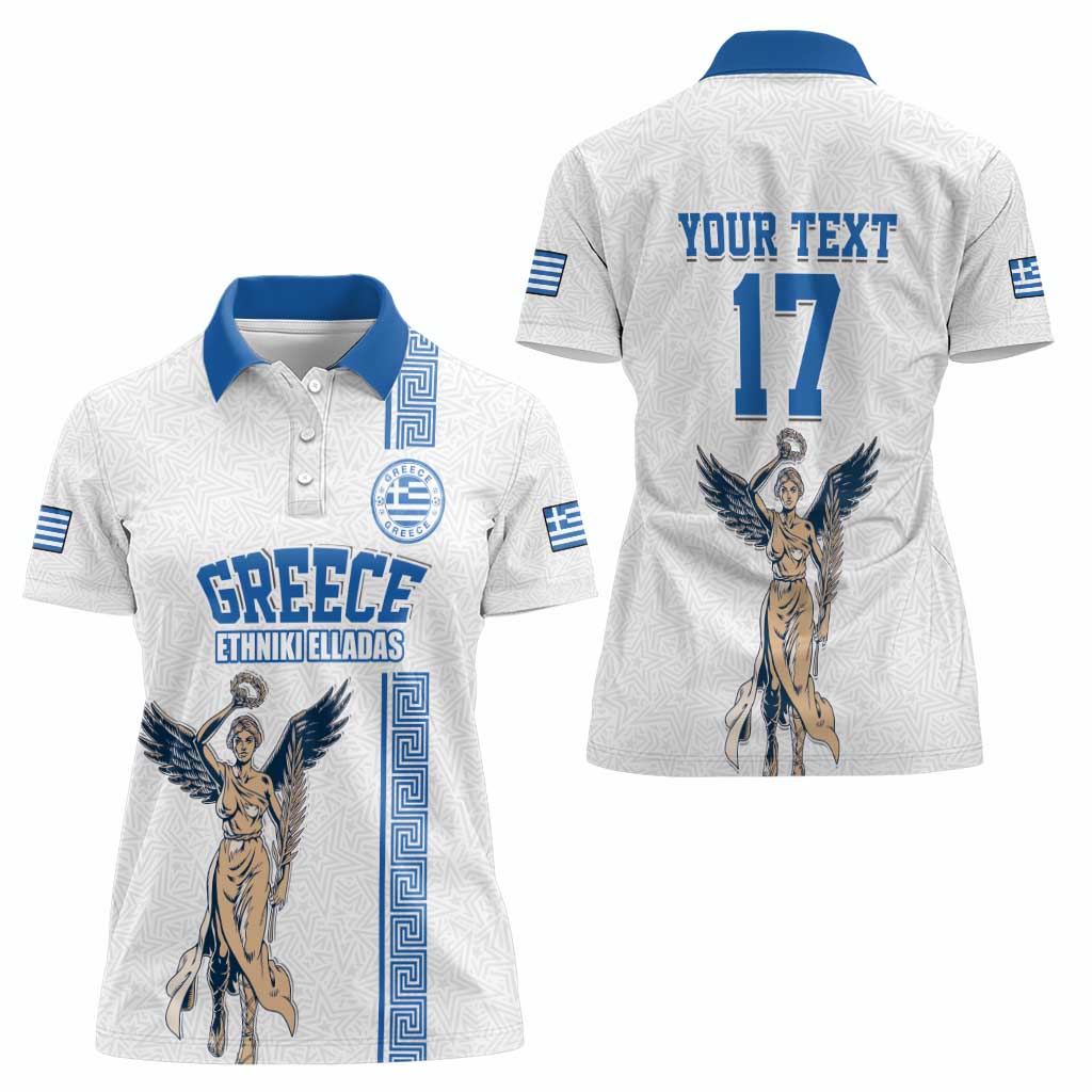 Custom Greece Football Champions Women Polo Shirt Nike Goddess of Victory