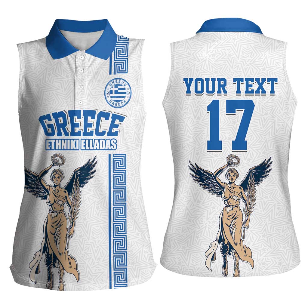 Custom Greece Football Champions Women Sleeveless Polo Shirt Nike Goddess of Victory