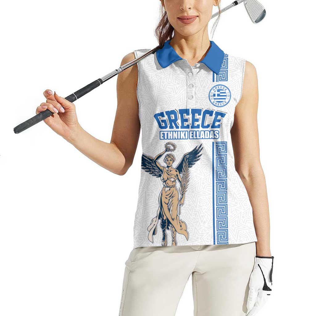 Custom Greece Football Champions Women Sleeveless Polo Shirt Nike Goddess of Victory