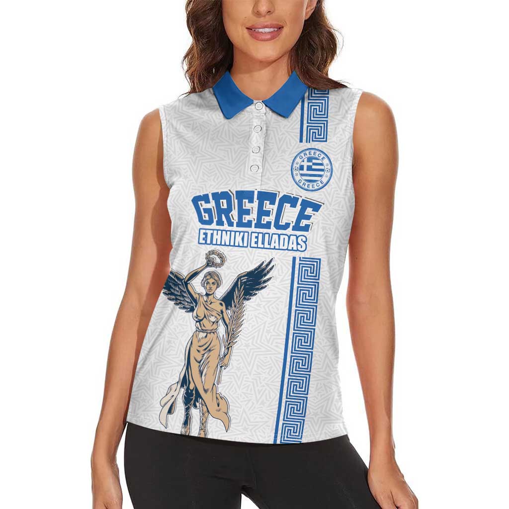 Custom Greece Football Champions Women Sleeveless Polo Shirt Nike Goddess of Victory